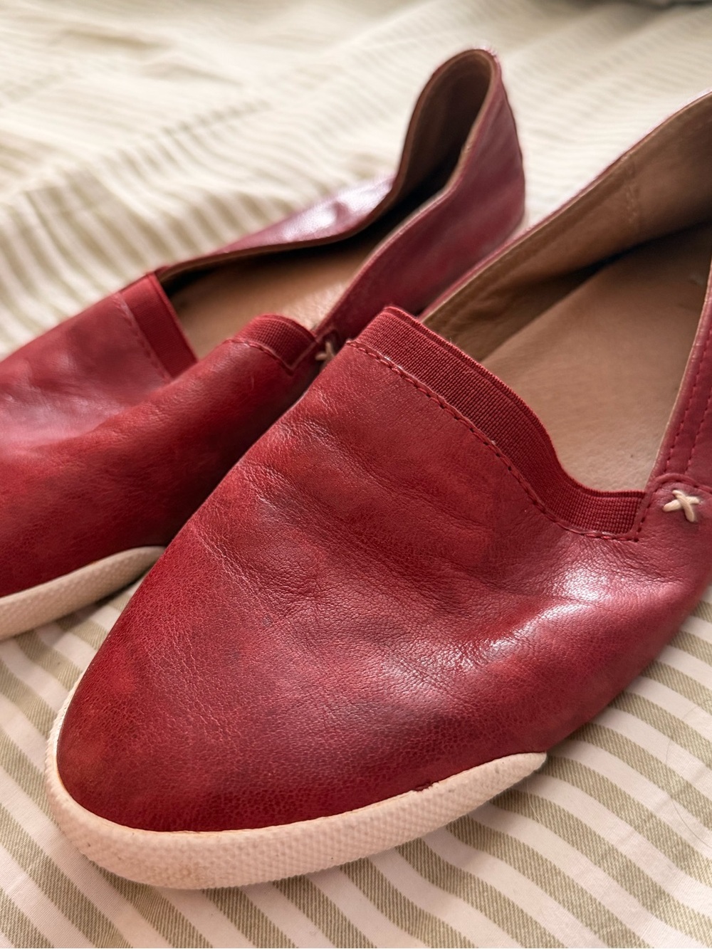 Frye Crimson Leather Slip-On Flats